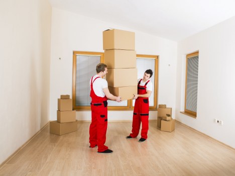 Business relocation items organized for transport near Northwood